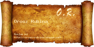 Orosz Rubina névjegykártya