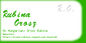 rubina orosz business card